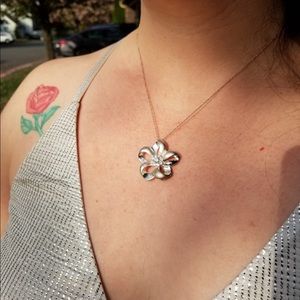 Sterling Silver Flower Necklace